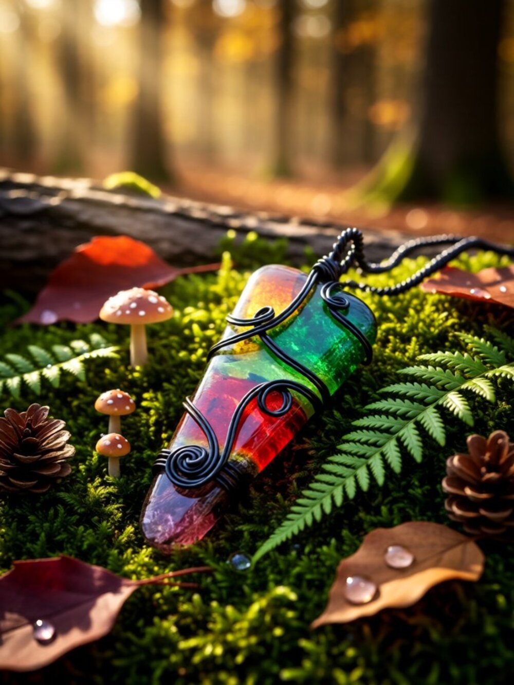 Amazing Stained Glass Window Appearance! Hand Crafted Fused Glass Pendant